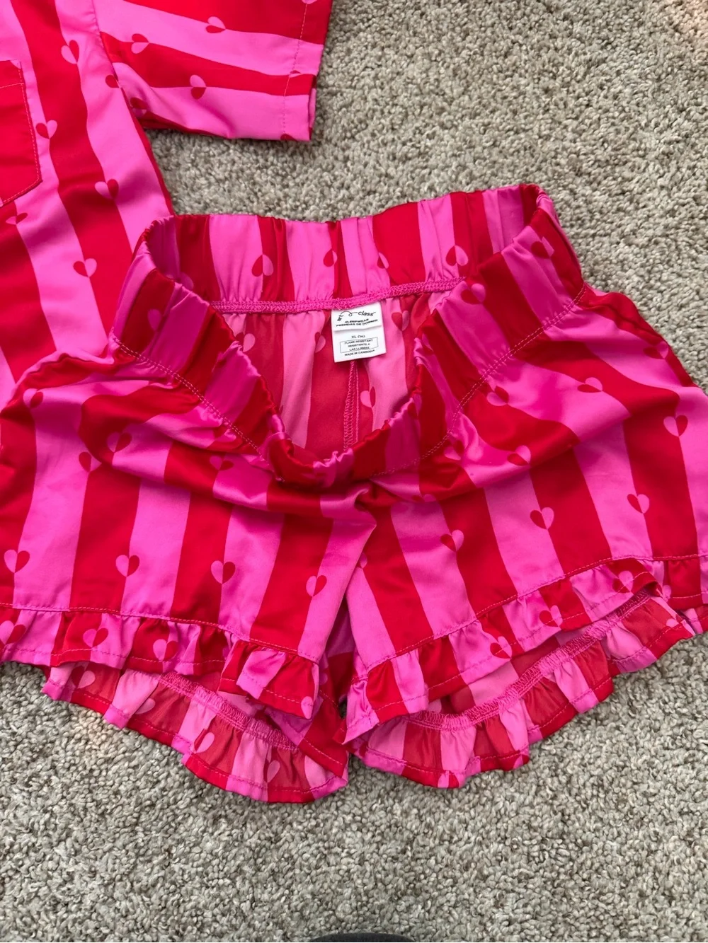 art class Hot Pink and Fuchsia Striped Heart Pajama Set